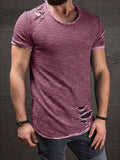 Fashion Summer Ripped Clothes Men T-Shirt