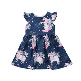    Floral Unicorn printed Casual Dresses | Infant Kid Girl dress