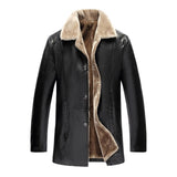 Men Faux Fur Thick Warm Long Suede Jacket