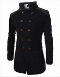 long trench good quality double breasted wool overcoat