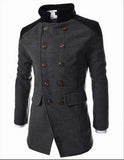 long trench good quality double breasted wool overcoat