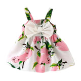  Lemon Printed Infant Outfit Sleeveless Princess Gallus Dress | Baby beach dress