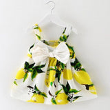  Lemon Printed Infant Outfit Sleeveless Princess Gallus Dress | Baby beach dress
