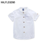 Summer Children's White Boy Shirt | Fashionable Boy Shirts