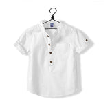 Summer Children's White Boy Shirt | Fashionable Boy Shirts