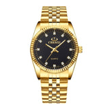 Men Gold Watch Male Stainless Steel Quartz Golden men's Wristwatches