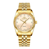 Men Gold Watch Male Stainless Steel Quartz Golden men's Wristwatches
