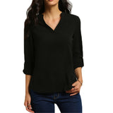 Women's Shirts| V-neck Chiffon Blouse| Long Sleeve Shirts |Casual Shirts|
