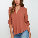 Women's Shirts| V-neck Chiffon Blouse| Long Sleeve Shirts |Casual Shirts|