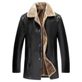 Men Faux Fur Thick Warm Long Suede Jacket