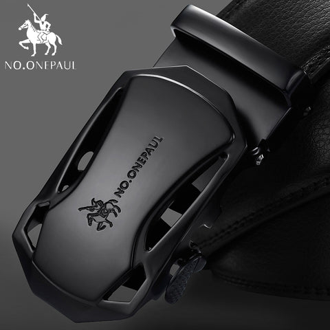 Automatic Buckle Black Genuine Leather Belt | Stylish Genuine Belt
