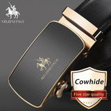 Automatic Buckle Black Genuine Leather Belt | Stylish Genuine Belt