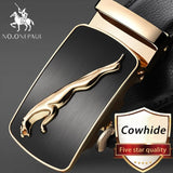 Automatic Buckle Black Genuine Leather Belt
