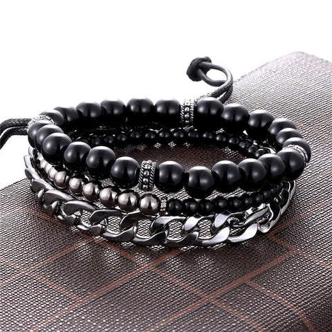 Multi-layer Leather Beaded Charm Bracelet | Fashionable Bracelets