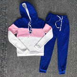 Slim Tracksuit| Sweatshirt+Side Stripe Pants |Crop Top| 2 Pieces Sets |Women hoodies|