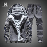 Zipper Hooded Sweatshirt Sportswear Set Male Hoodie Tracksuits