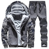 Zipper Hooded Sweatshirt Sportswear Set Male Hoodie Tracksuits