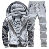 Zipper Hooded Sweatshirt Sportswear Set Male Hoodie Tracksuits