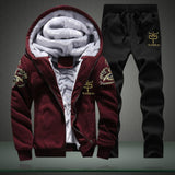 Zipper Hooded Sweatshirt Sportswear Set Male Hoodie Tracksuits