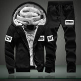 Zipper Hooded Sweatshirt Sportswear Set Male Hoodie Tracksuits