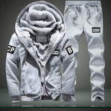 Zipper Hooded Sweatshirt Sportswear Set Male Hoodie Tracksuits