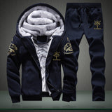 Zipper Hooded Sweatshirt Sportswear Set Male Hoodie Tracksuits