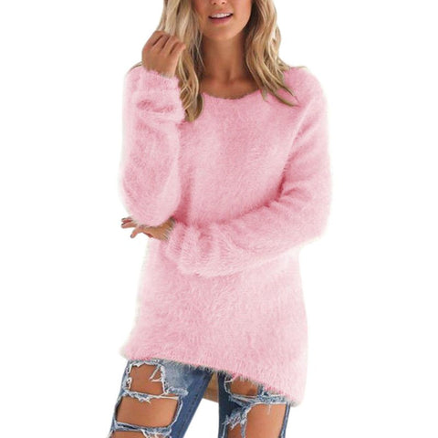 Women O-Neck Loose Knitted Sweater