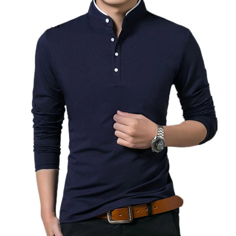 High Quality Men Long Sleeve Polo Shirt