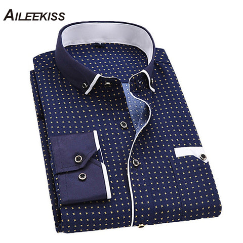  Casual Slim Fit Printed Shirt | Long Sleeve Shirts | Male Novelty | Manly Formal Clothing