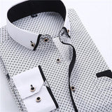  Casual Slim Fit Printed Shirt | Long Sleeve Shirts | Male Novelty | Manly Formal Clothing