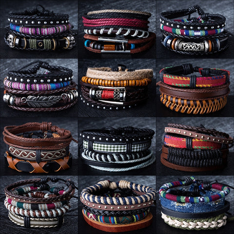 Metal Leather Men Jewelry Bracelets  | Fashionable Bracelets | Man Bracelets