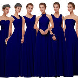 Sleeveless Wedding Party Prom Dress | Royal Blue Chiffon Bridesmaid Dress