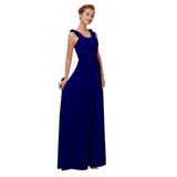 Sleeveless Wedding Party Prom Dress | Royal Blue Chiffon Bridesmaid Dress