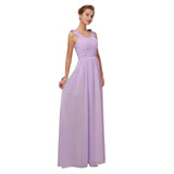 Sleeveless Wedding Party Prom Dress | Royal Blue Chiffon Bridesmaid Dress