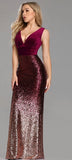 Sexy V-neck Sleeveless Mermaid Burgundy Long Evening Dresses
