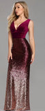 Sexy V-neck Sleeveless Mermaid Burgundy Long Evening Dresses