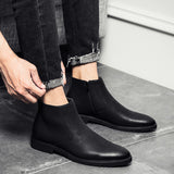 Spring Fashion Leather Men Ankle Boots Men