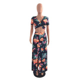 Sexy Hollow Out Crop Top | Long Maxi Dresses Two Piece Set