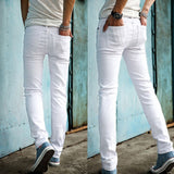 Slim Male White Jeans Men's trousers