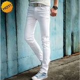 Slim Male White Jeans Men's trousers