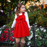 Knee-Length Dress |Sleeveless Dress |Red Dress |Bowknot Tutu Dress |Little girl dress|