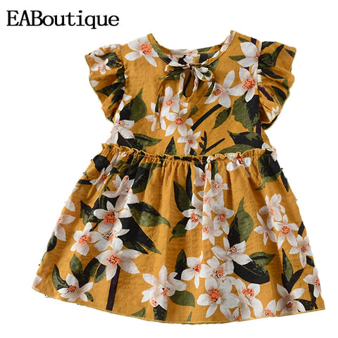 Boutique Cotton Baby Girls Dress | Floral Style Baby Girl Dress | Spring Dress