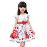  Floral Print Kids Prom Dress | Flower Girls Performance Dresses | Novelty Girls Dresses
