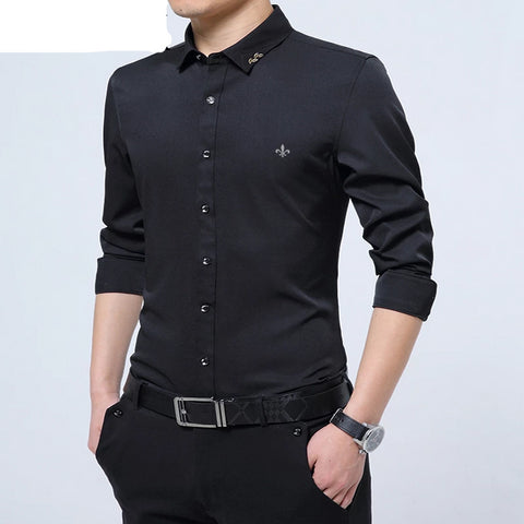  Formal Business Man Shirt | Slim Fit Designer Dress | Long Sleeve Shirt Male