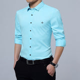  Casual Embroidery Formal Business Man Shirt | Slim Fit Designer Dress | Dudalina Shirt Male