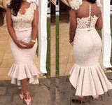 Blush Pink Lace Mermaid Bridesmaid Dress | African Formal Party Dress