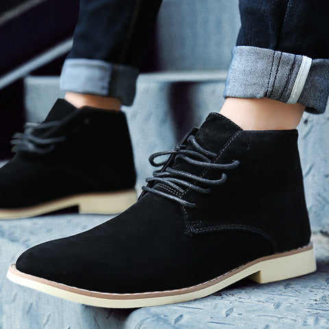 Comfortable Autumn Lace-Up Casual Ankle Rubber Shoes