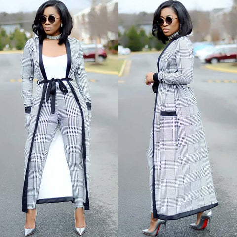 New Arrival 3 Pieces Set Women Crop Top&Pencil Pants&Jacket Fashion Clelebrity Office Lady Elegant Patchwork Long Sleeves Casual