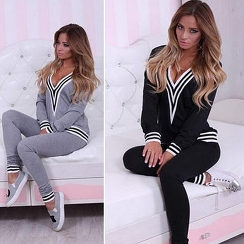  V-neck Sweatshirt Set |  Woman Clothes | Tracksuit Outfit | Women hoodies