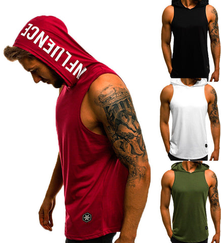 Men's Sleeveless T-Shirts Muscle Sweatshirt Cool Hoodie